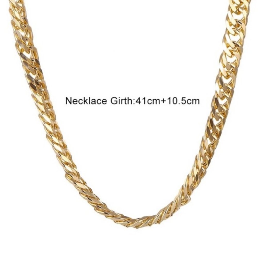 NEW Gold Unisex Cuban Link Chain Necklace - Picture 6 of 8